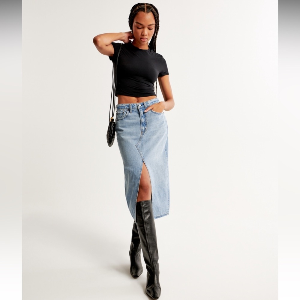 Abercrombie denim midi skirt